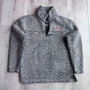 Boxercraft Cal State Fullerton CSUF Sherpa Fleece Quarter Zip Pullover Grey S